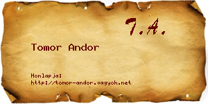 Tomor Andor névjegykártya